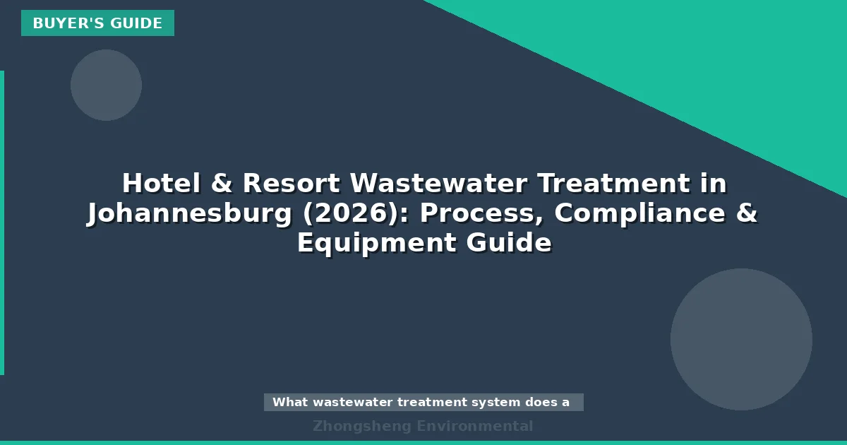 Hotel & Resort Wastewater Treatment in Johannesburg (2026): Process, Compliance & Equipment Guide