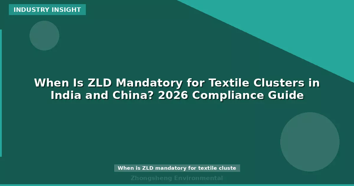 When Is ZLD Mandatory for Textile Clusters in India and China? 2026 Compliance Guide