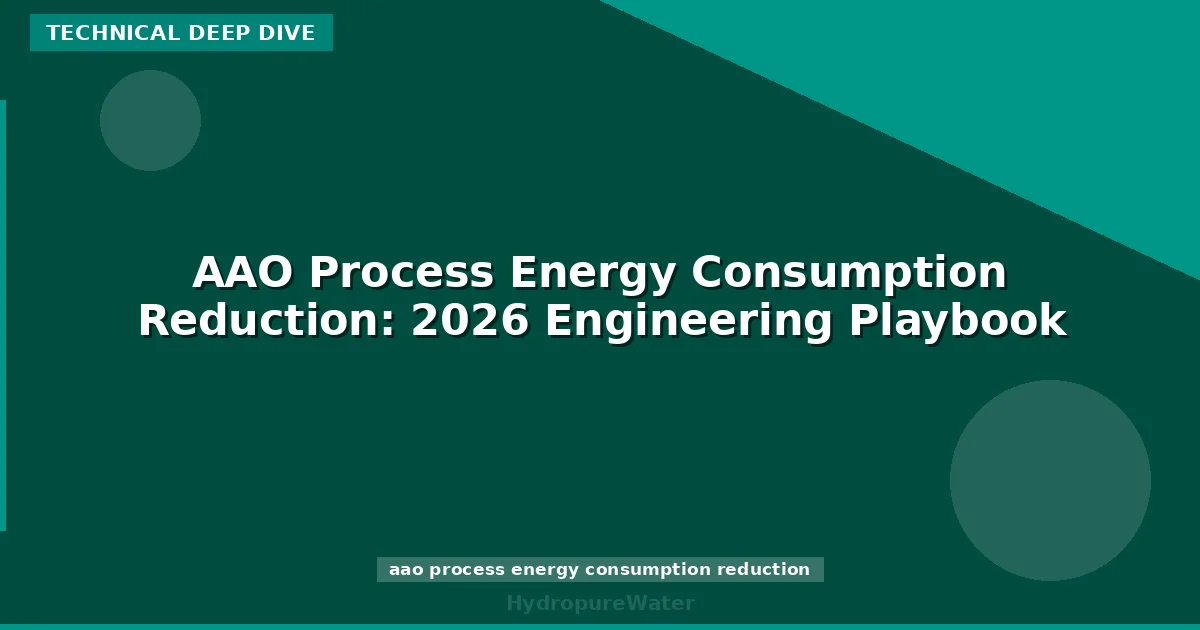 AAO Process Energy Consumption Reduction: 2026 Engineering Playbook