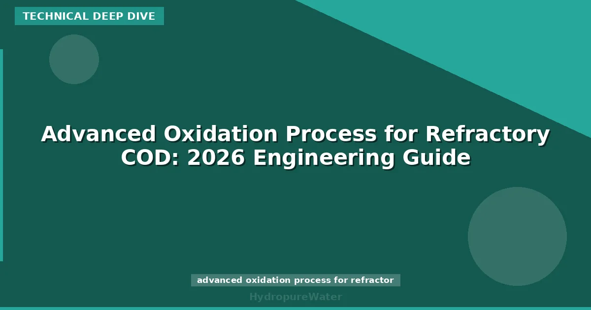 Advanced Oxidation Process for Refractory COD: 2026 Engineering Guide