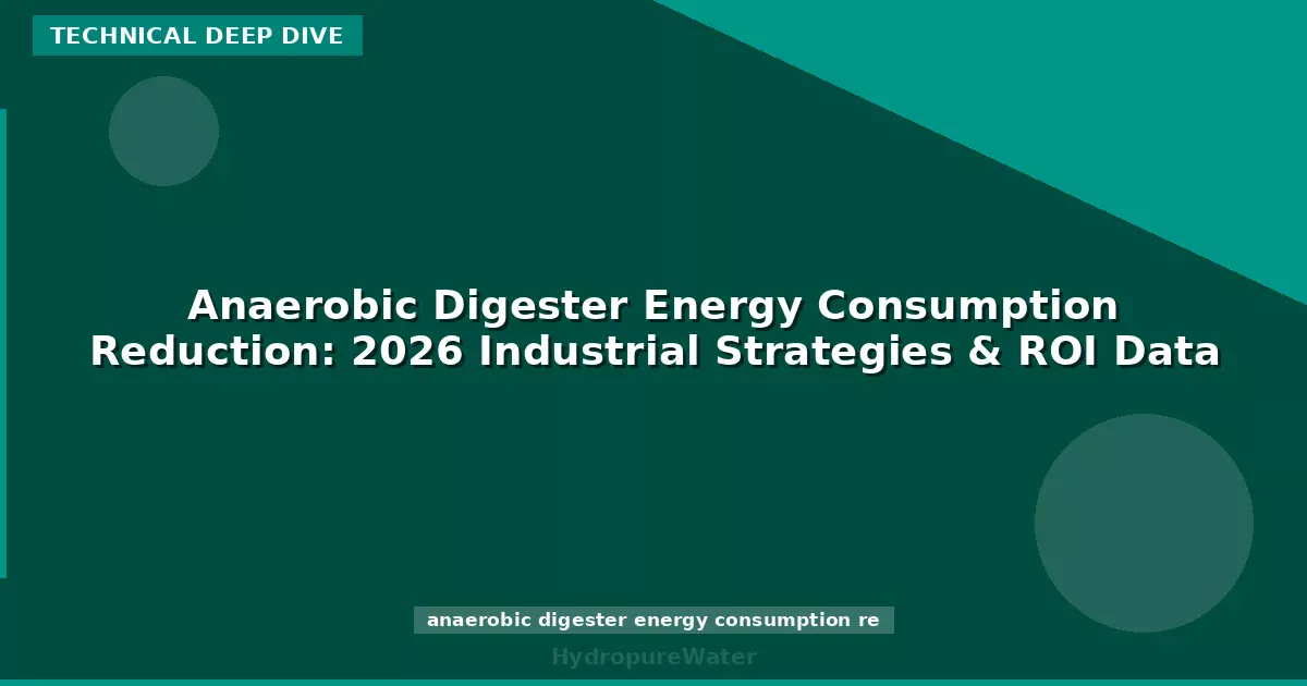 Anaerobic Digester Energy Consumption Reduction: 2026 Industrial Strategies & ROI Data