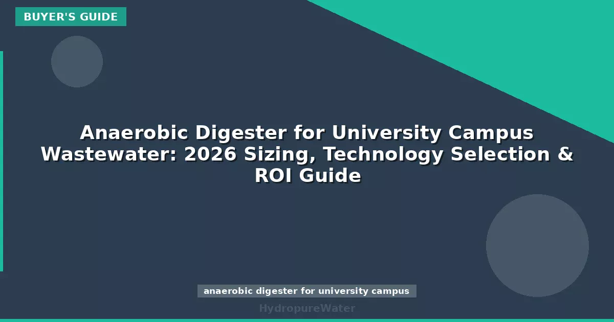 Anaerobic Digester for University Campus Wastewater: 2026 Sizing, Technology Selection & ROI Guide