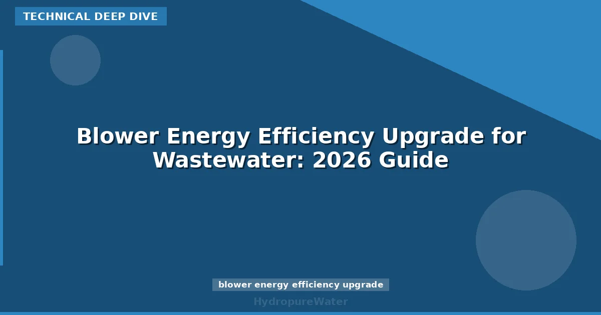 Blower Energy Efficiency Upgrade for Wastewater: 2026 Guide