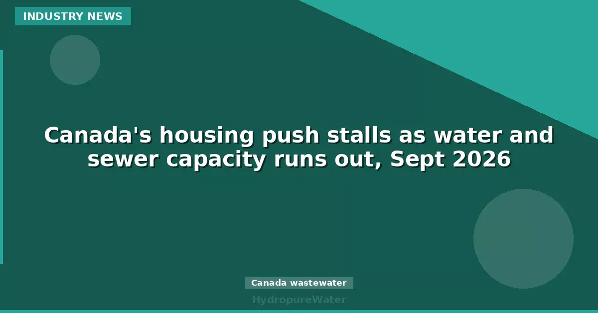 Canada's housing push stalls as water and sewer capacity runs out, Sept 2026