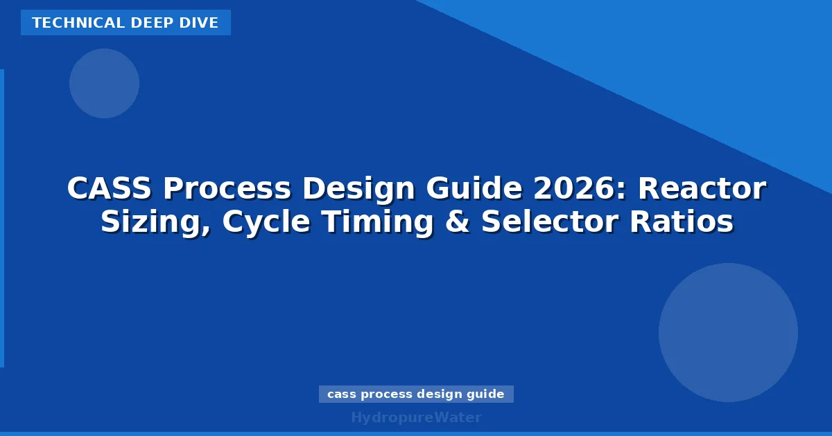 CASS Process Design Guide 2026: Reactor Sizing, Cycle Timing & Selector Ratios