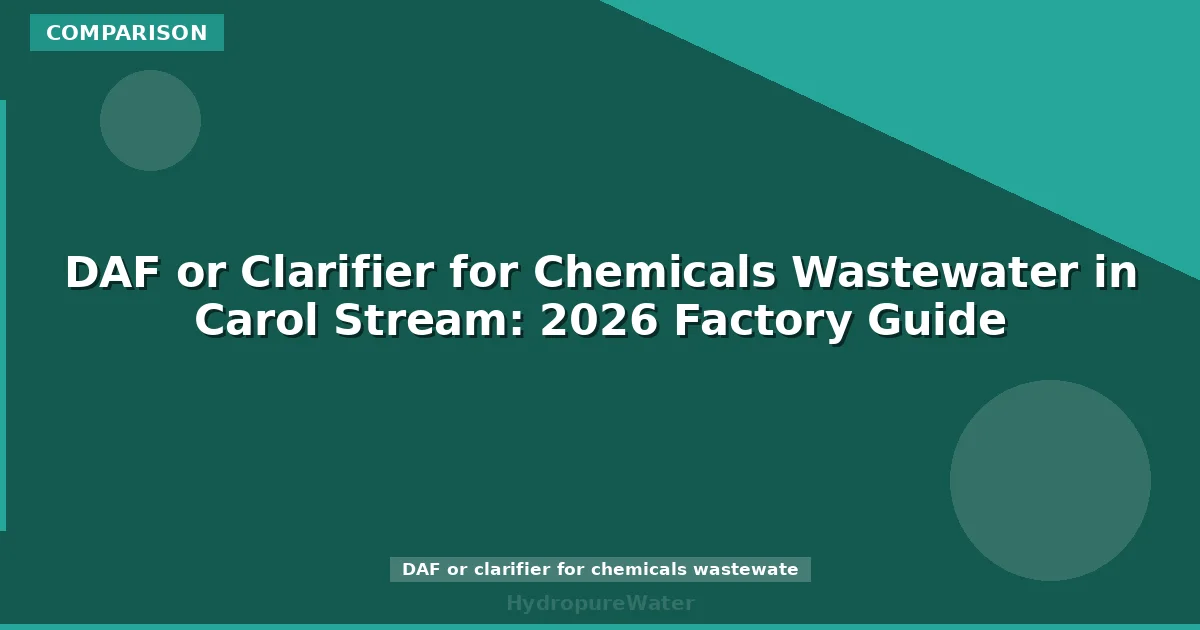 DAF or Clarifier for Chemicals Wastewater in Carol Stream: 2026 Factory Guide