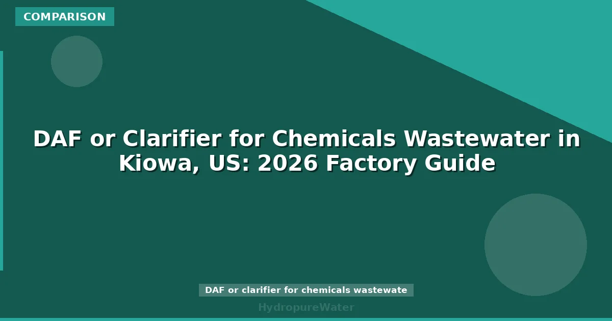 DAF or Clarifier for Chemicals Wastewater in Kiowa, US: 2026 Factory Guide