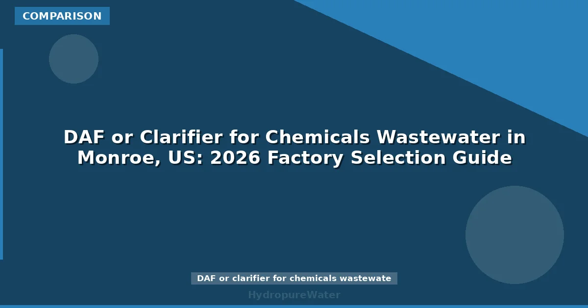 DAF or Clarifier for Chemicals Wastewater in Monroe, US: 2026 Factory Selection Guide