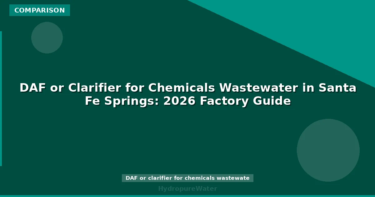 DAF or Clarifier for Chemicals Wastewater in Santa Fe Springs: 2026 Factory Guide