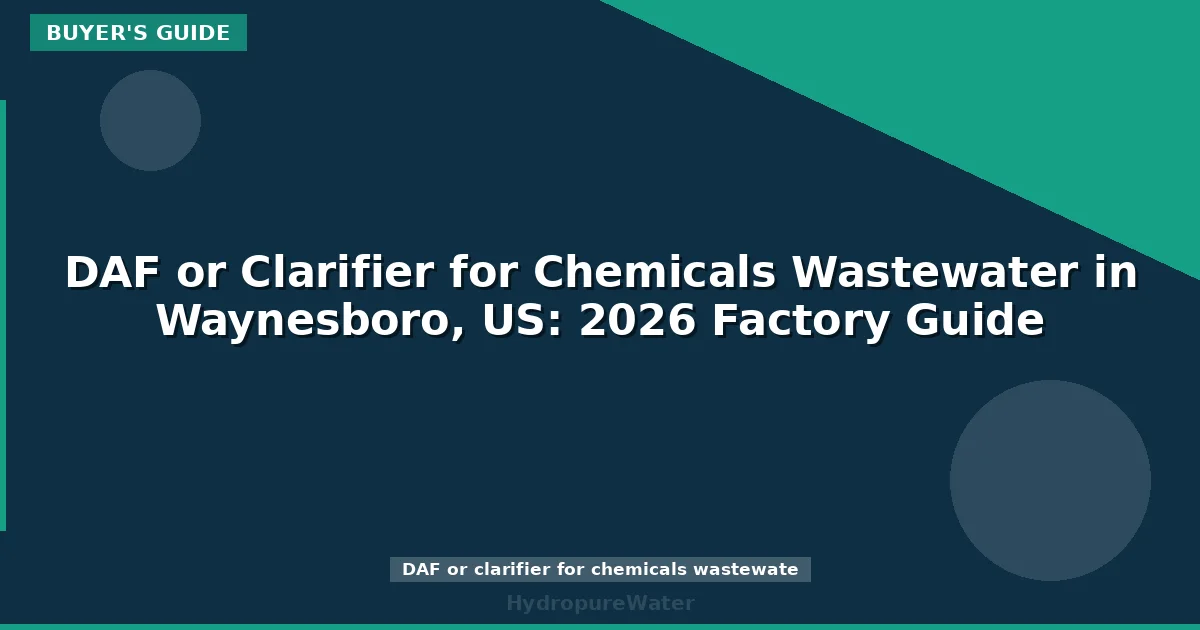 DAF or Clarifier for Chemicals Wastewater in Waynesboro, US: 2026 Factory Guide