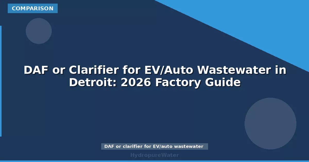 DAF or Clarifier for EV/Auto Wastewater in Detroit: 2026 Factory Guide