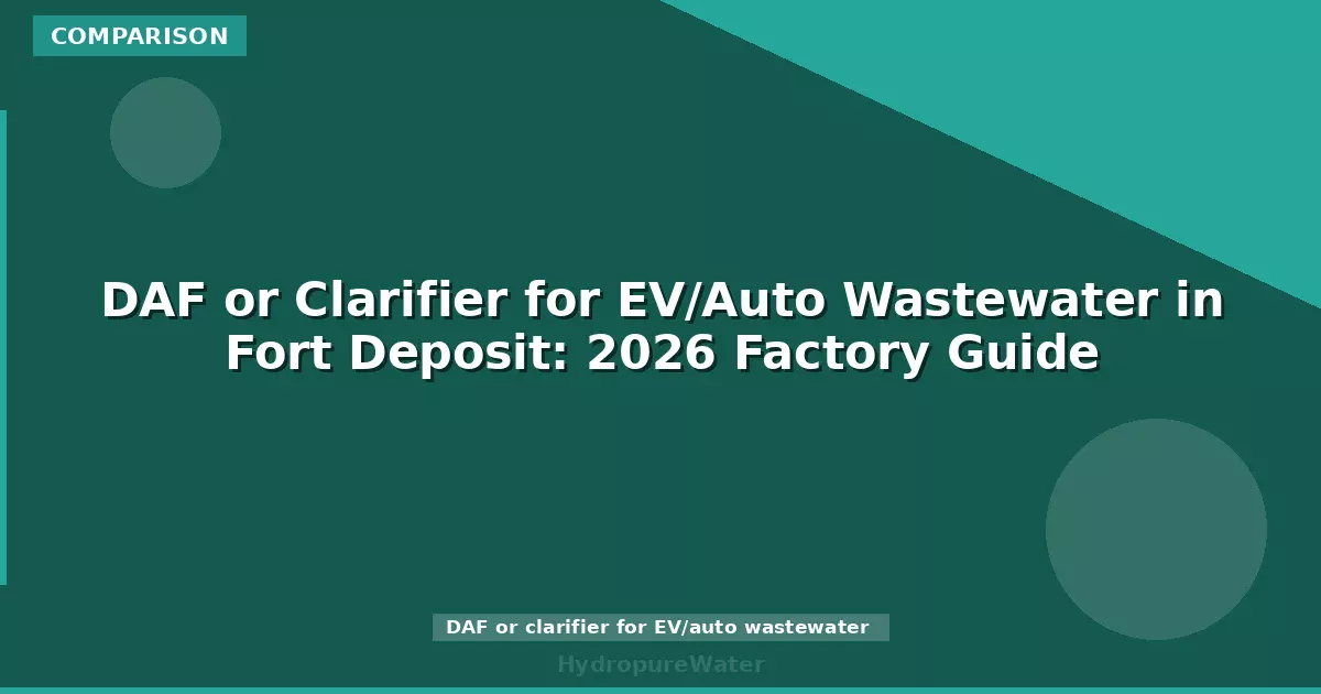 DAF or Clarifier for EV/Auto Wastewater in Fort Deposit: 2026 Factory Guide