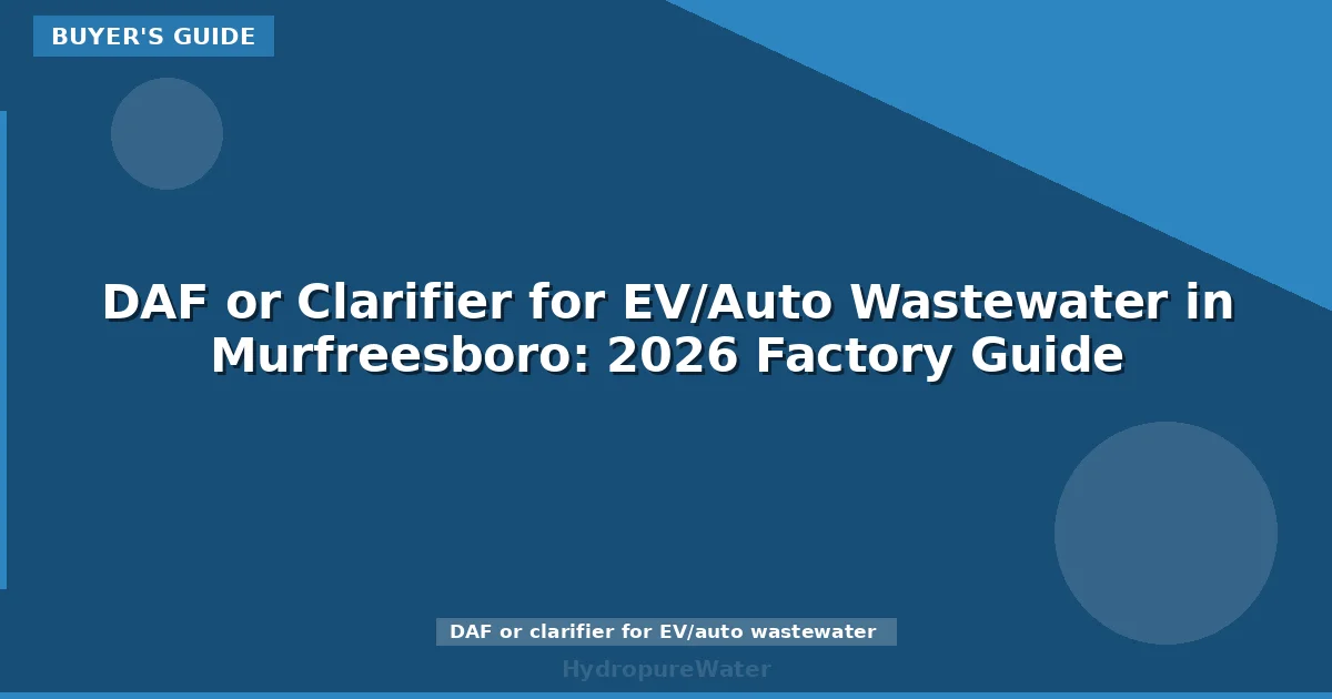 DAF or Clarifier for EV/Auto Wastewater in Murfreesboro: 2026 Factory Guide
