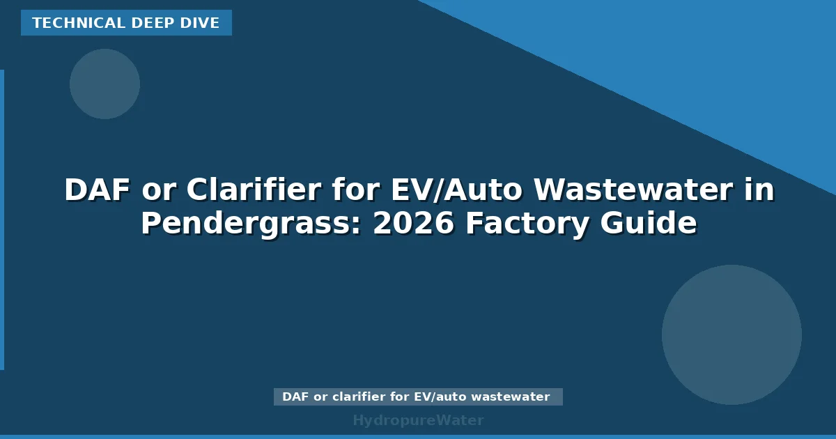 DAF or Clarifier for EV/Auto Wastewater in Pendergrass: 2026 Factory Guide