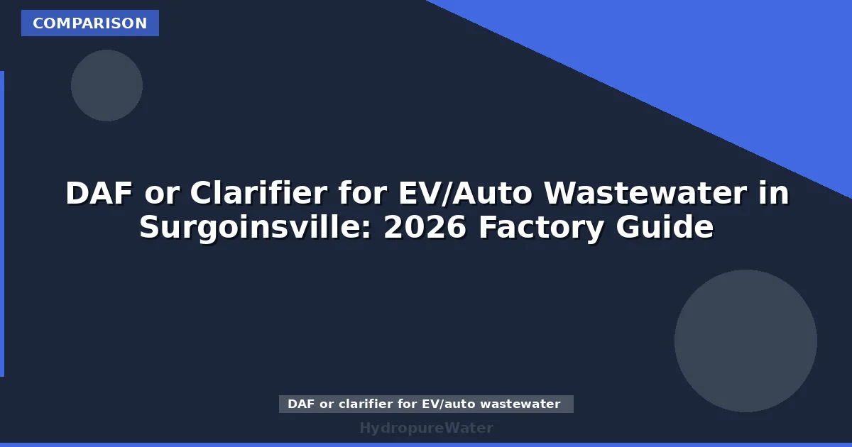 DAF or Clarifier for EV/Auto Wastewater in Surgoinsville: 2026 Factory Guide