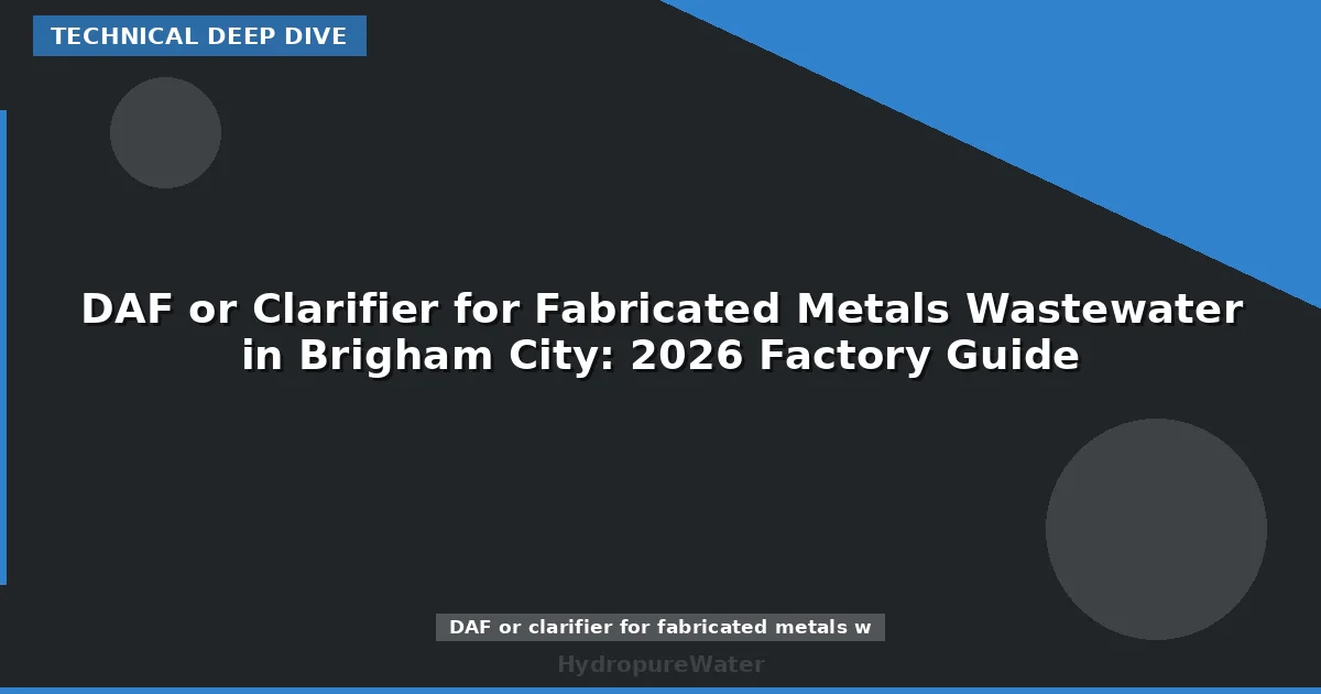 DAF or Clarifier for Fabricated Metals Wastewater in Brigham City: 2026 Factory Guide