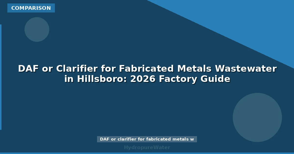 DAF or Clarifier for Fabricated Metals Wastewater in Hillsboro: 2026 Factory Guide