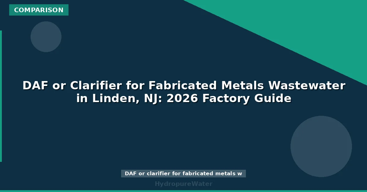 DAF or Clarifier for Fabricated Metals Wastewater in Linden, NJ: 2026 Factory Guide