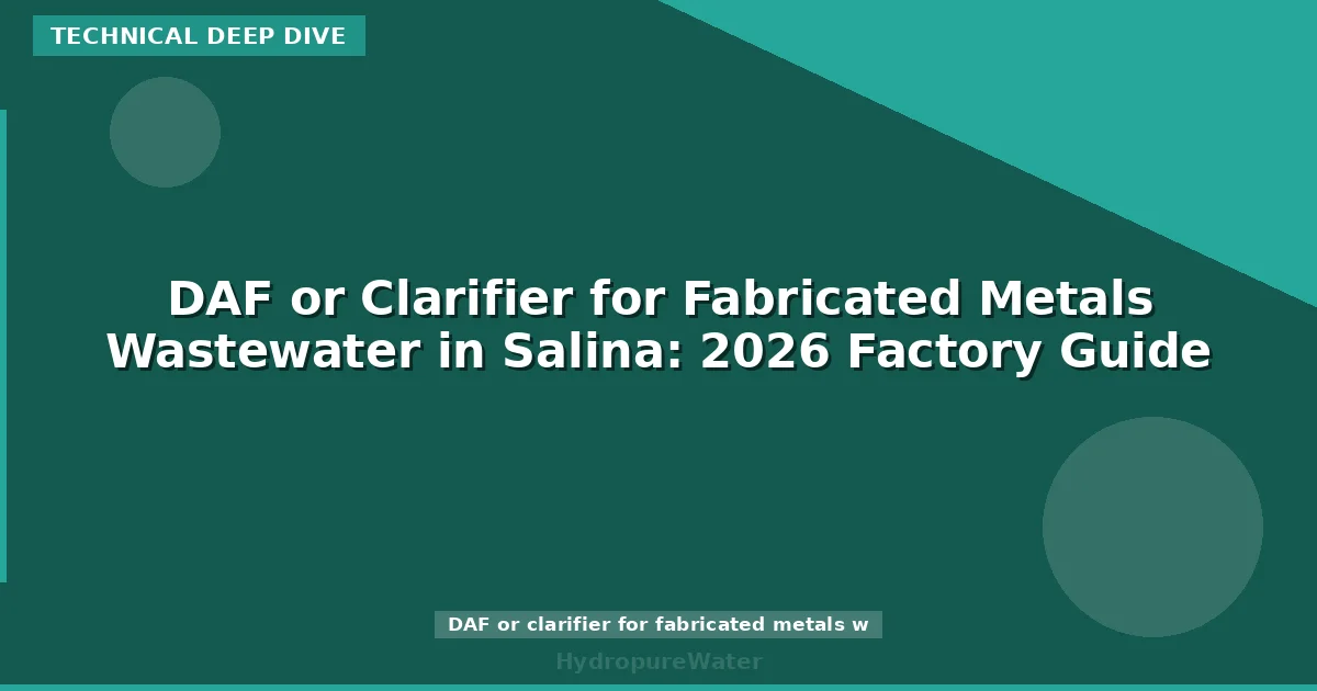 DAF or Clarifier for Fabricated Metals Wastewater in Salina: 2026 Factory Guide
