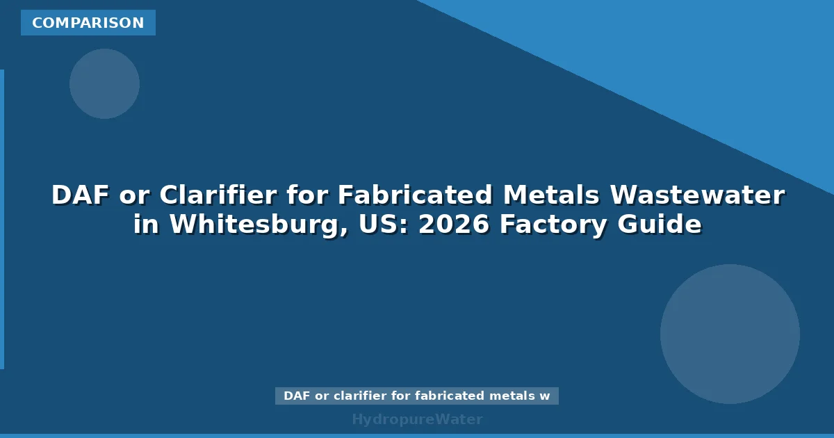 DAF or Clarifier for Fabricated Metals Wastewater in Whitesburg, US: 2026 Factory Guide