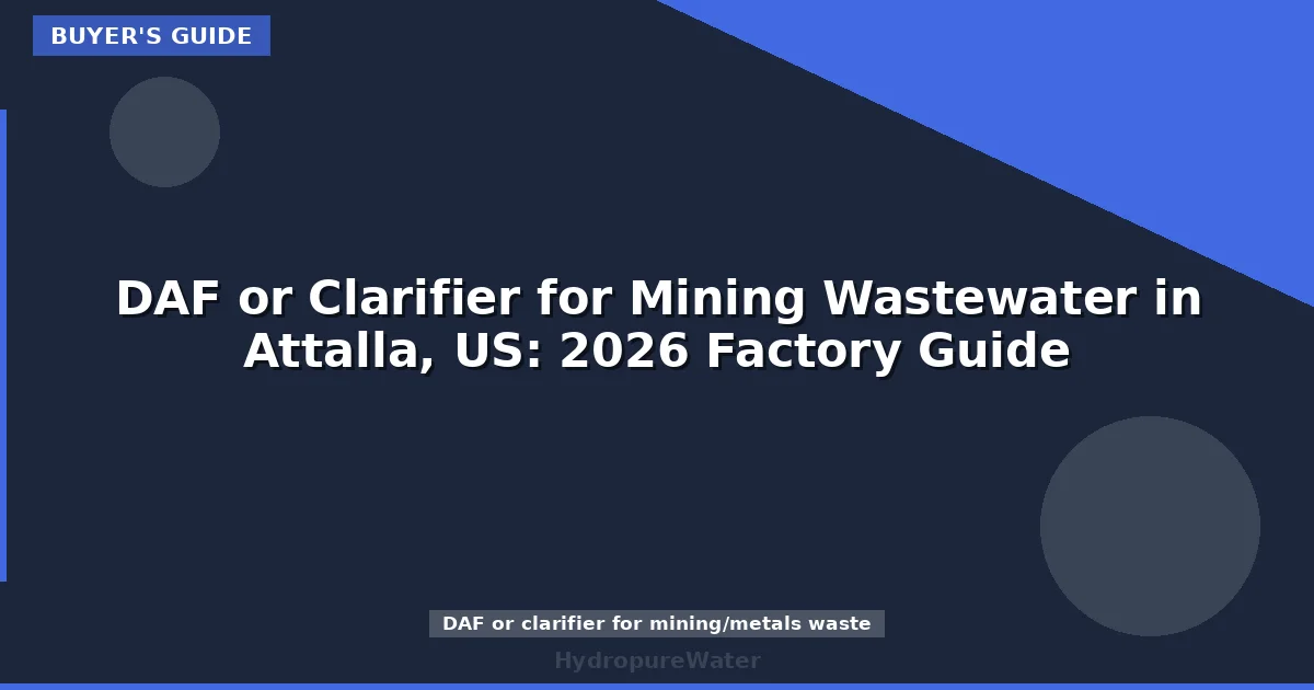 DAF or Clarifier for Mining Wastewater in Attalla, US: 2026 Factory Guide