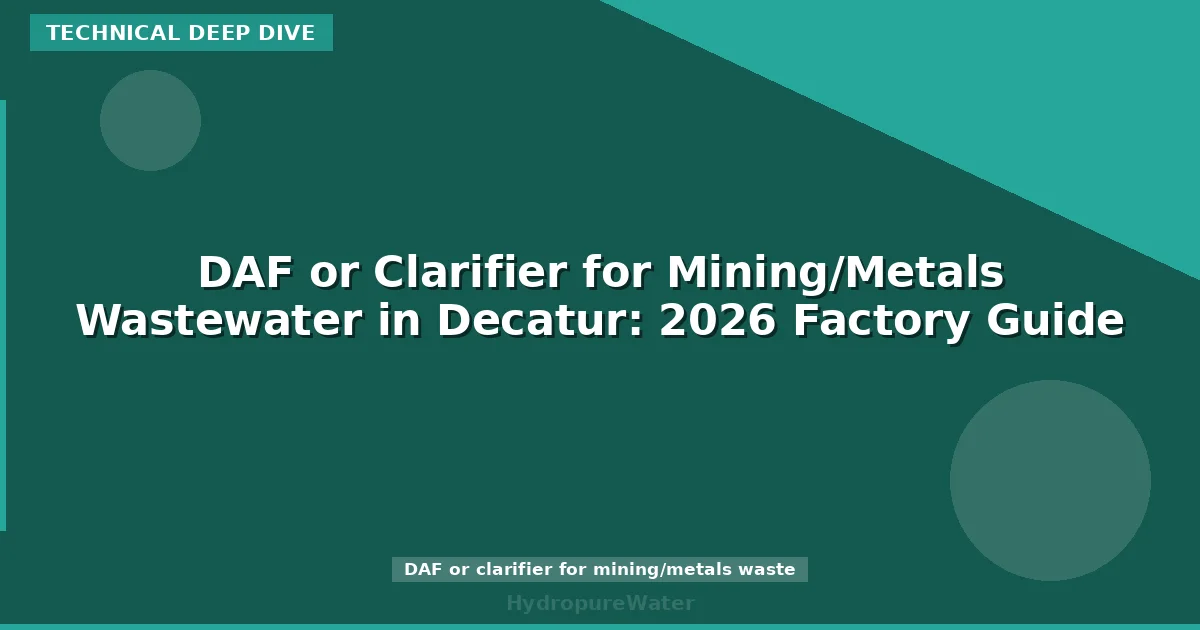 DAF or Clarifier for Mining/Metals Wastewater in Decatur: 2026 Factory Guide