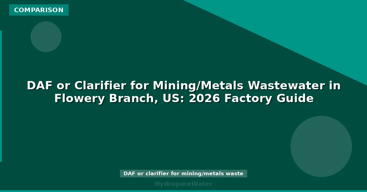 DAF or Clarifier for Mining/Metals Wastewater in Flowery Branch, US: 2026 Factory Guide