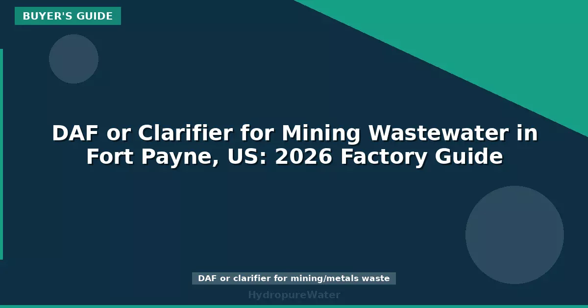 DAF or Clarifier for Mining Wastewater in Fort Payne, US: 2026 Factory Guide