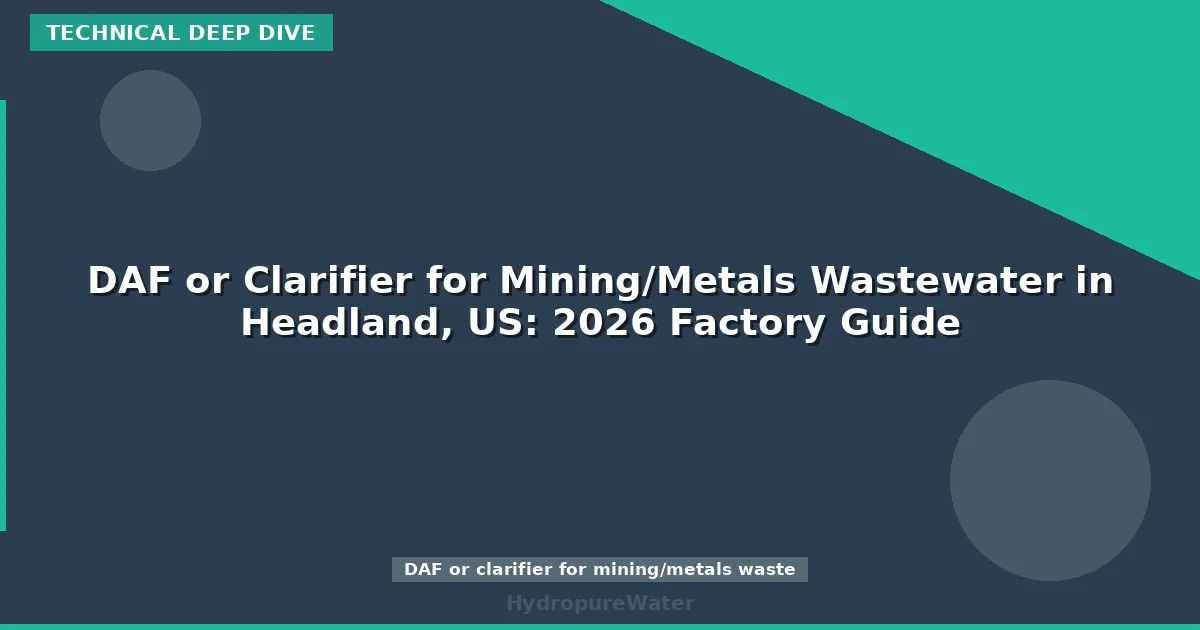 DAF or Clarifier for Mining/Metals Wastewater in Headland, US: 2026 Factory Guide