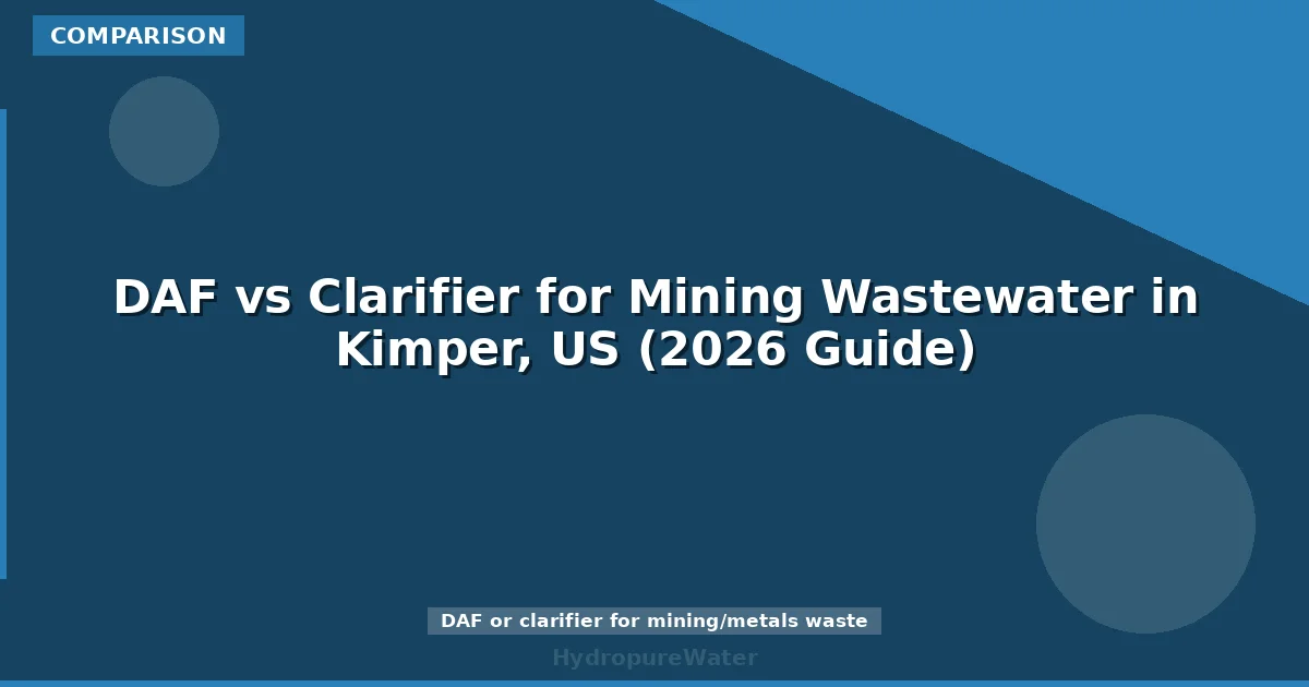 DAF vs Clarifier for Mining Wastewater in Kimper, US (2026 Guide)