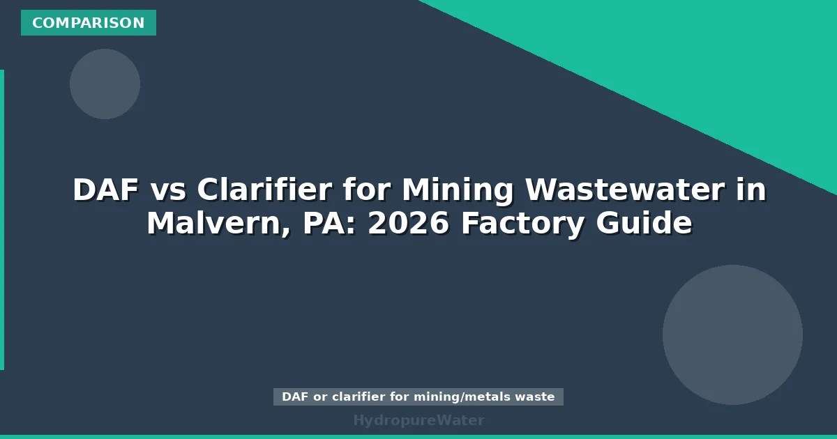 DAF vs Clarifier for Mining Wastewater in Malvern, PA: 2026 Factory Guide