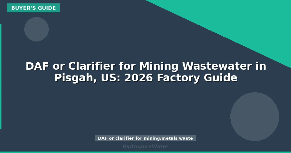 DAF or Clarifier for Mining Wastewater in Pisgah, US: 2026 Factory Guide