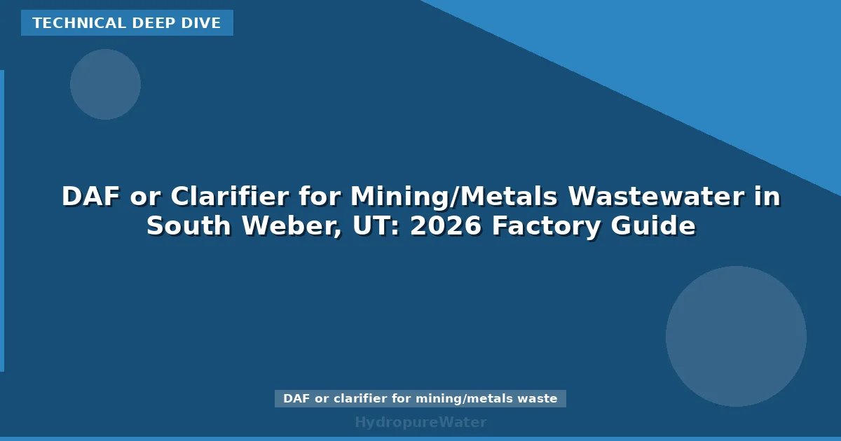 DAF or Clarifier for Mining/Metals Wastewater in South Weber, UT: 2026 Factory Guide