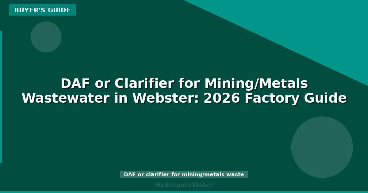 DAF or Clarifier for Mining/Metals Wastewater in Webster: 2026 Factory Guide