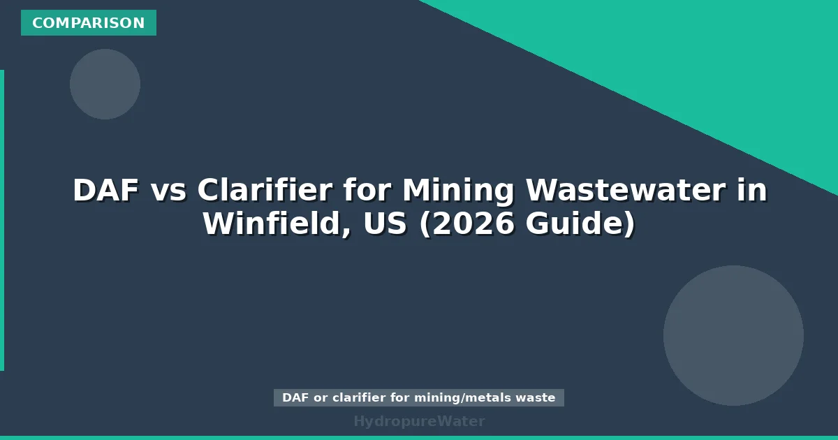 DAF vs Clarifier for Mining Wastewater in Winfield, US (2026 Guide)