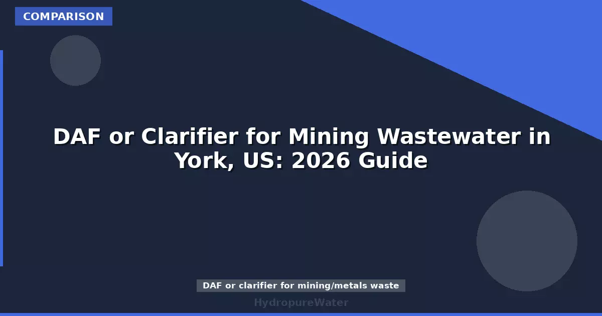 DAF or Clarifier for Mining Wastewater in York, US: 2026 Guide