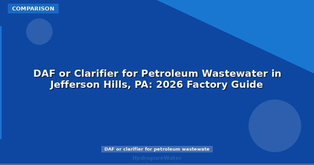 DAF or Clarifier for Petroleum Wastewater in Jefferson Hills, PA: 2026 Factory Guide