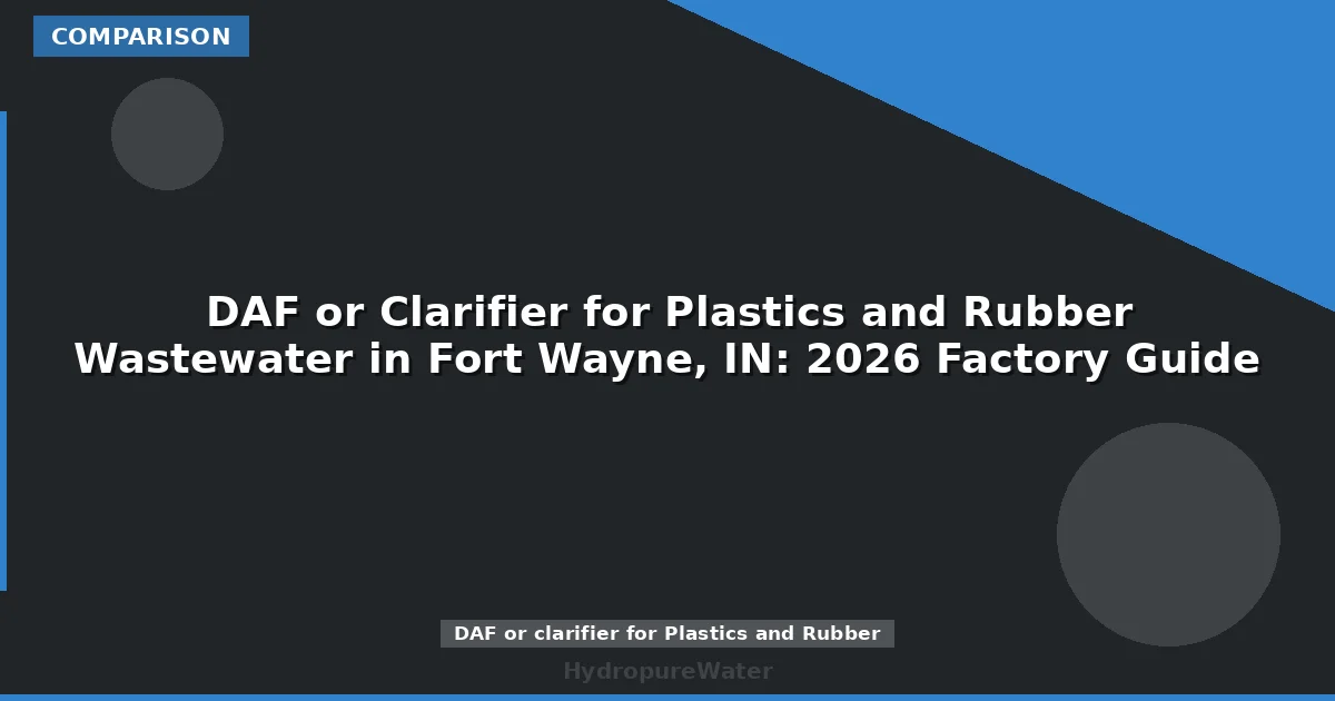 DAF or Clarifier for Plastics and Rubber Wastewater in Fort Wayne, IN: 2026 Factory Guide