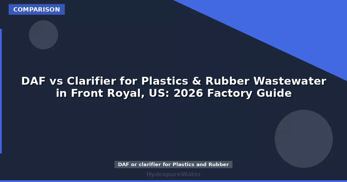 DAF vs Clarifier for Plastics & Rubber Wastewater in Front Royal, US: 2026 Factory Guide
