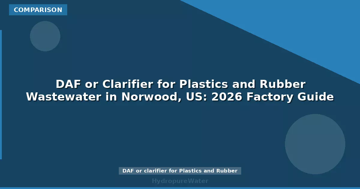 DAF or Clarifier for Plastics and Rubber Wastewater in Norwood, US: 2026 Factory Guide