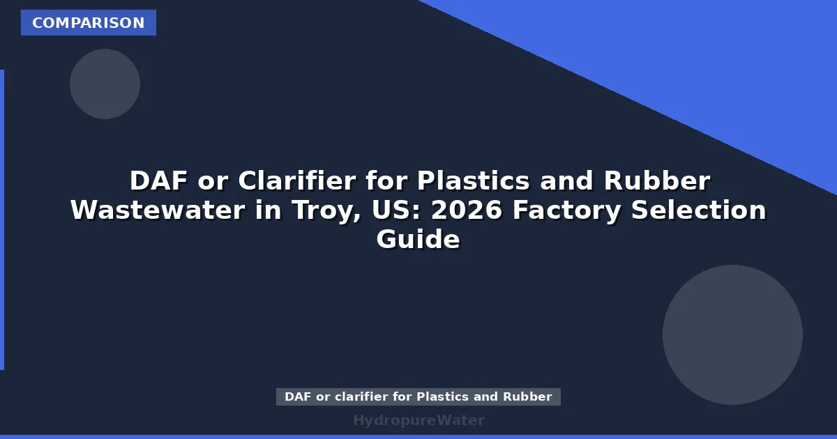 DAF or Clarifier for Plastics and Rubber Wastewater in Troy, US: 2026 Factory Selection Guide