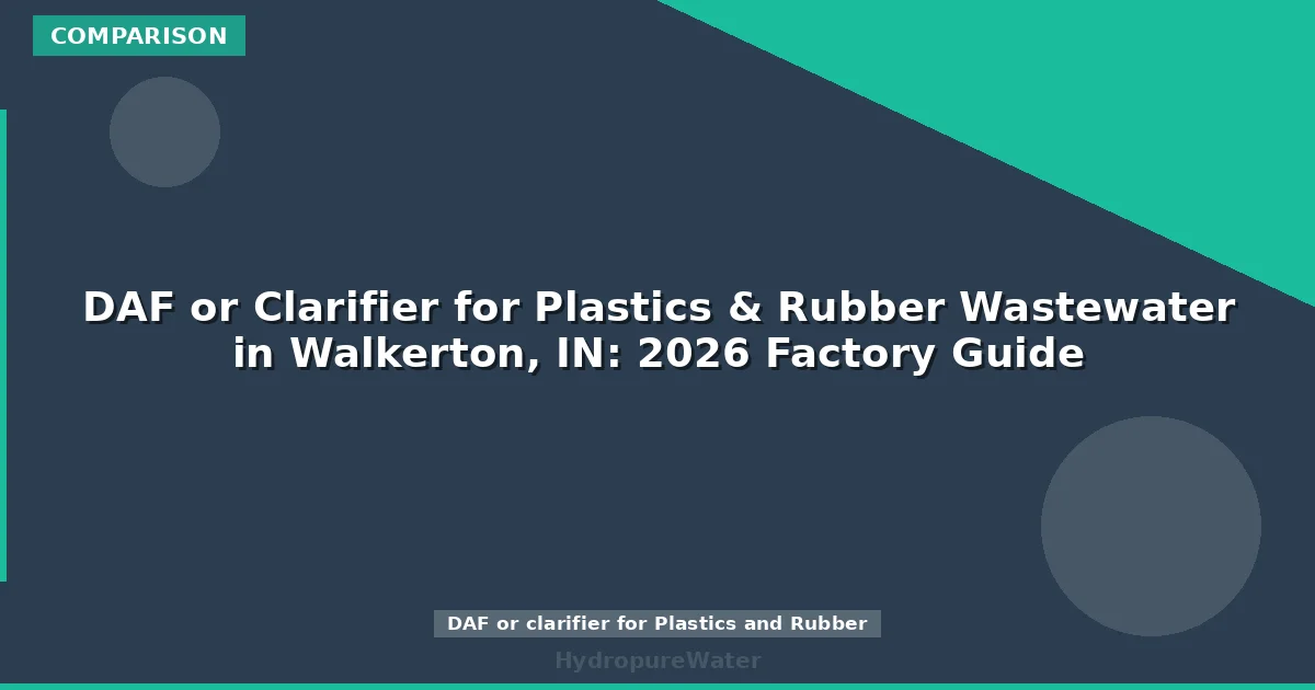 DAF or Clarifier for Plastics & Rubber Wastewater in Walkerton, IN: 2026 Factory Guide