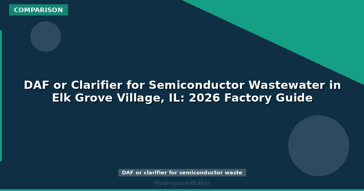 DAF or Clarifier for Semiconductor Wastewater in Elk Grove Village, IL: 2026 Factory Guide
