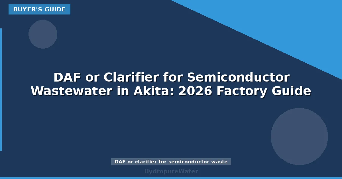 DAF or Clarifier for Semiconductor Wastewater in Akita: 2026 Factory Guide