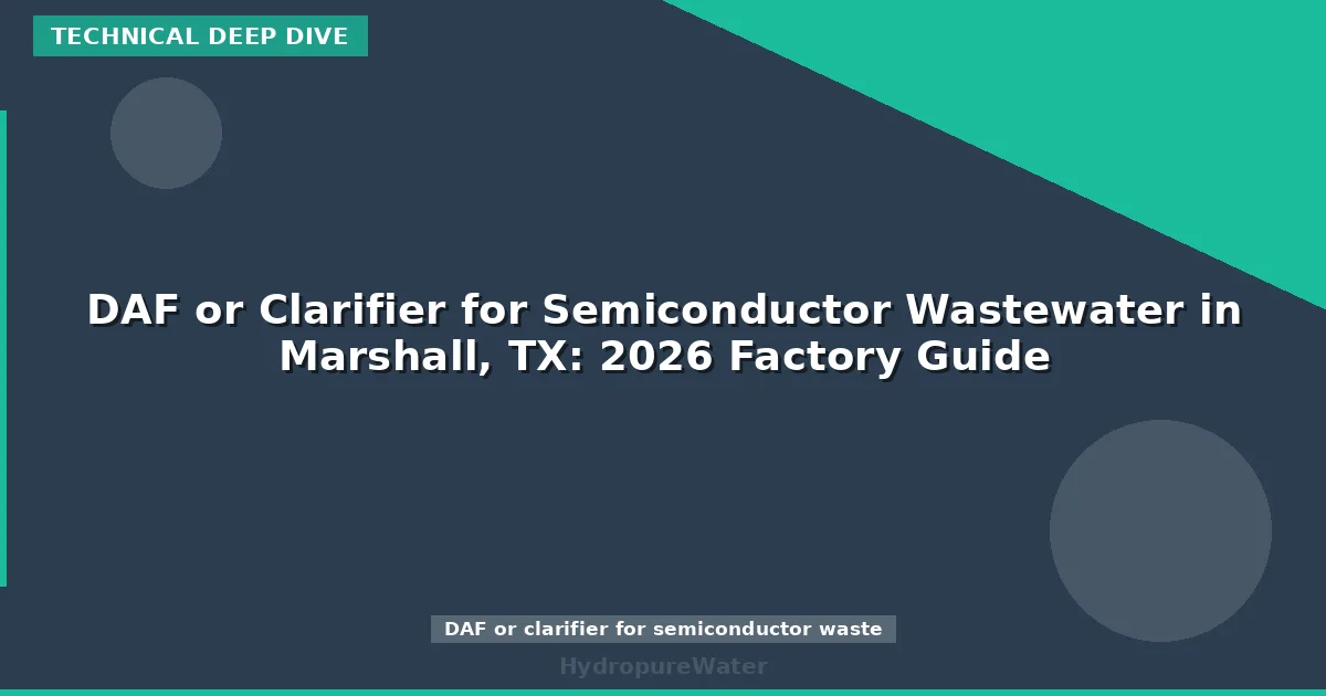 DAF or Clarifier for Semiconductor Wastewater in Marshall, TX: 2026 Factory Guide