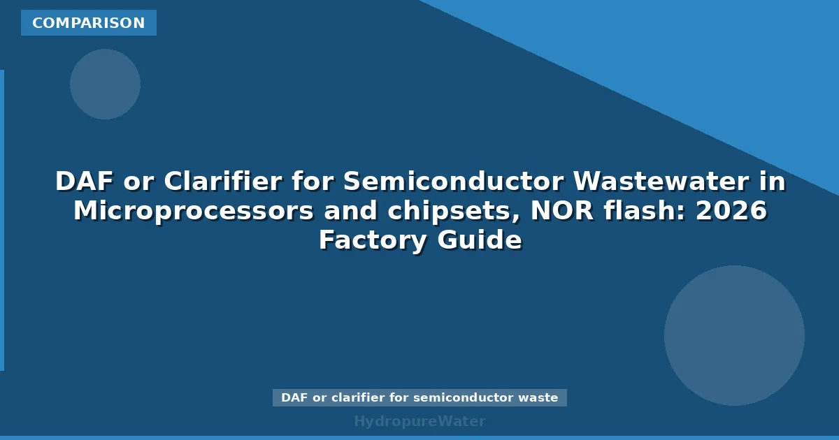 DAF or Clarifier for Semiconductor Wastewater in Microprocessors and chipsets, NOR flash: 2026 Factory Guide