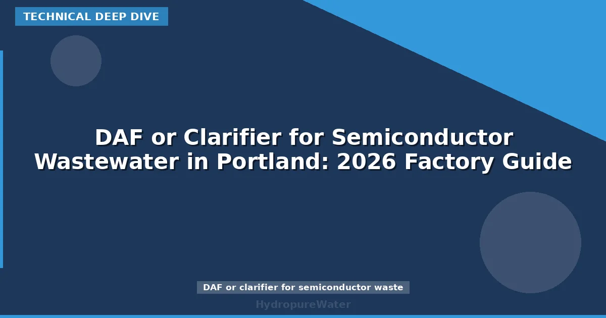 DAF or Clarifier for Semiconductor Wastewater in Portland: 2026 Factory Guide
