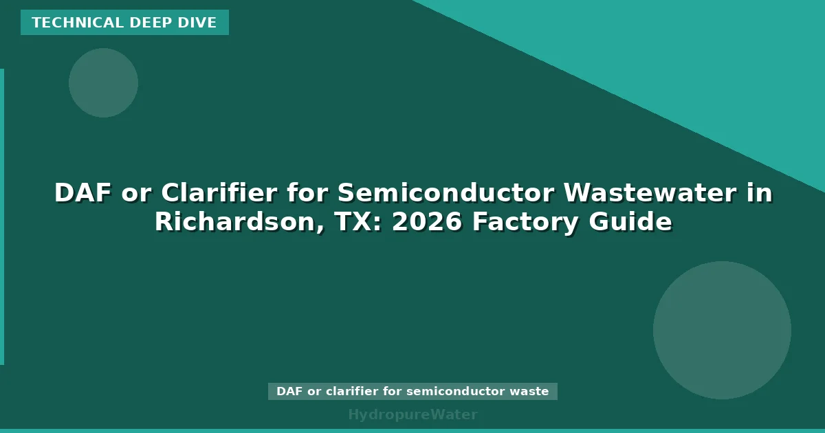 DAF or Clarifier for Semiconductor Wastewater in Richardson, TX: 2026 Factory Guide