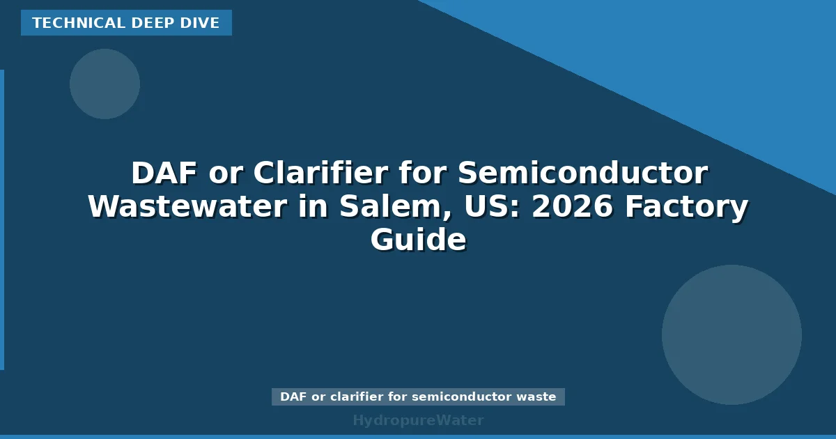 DAF or Clarifier for Semiconductor Wastewater in Salem, US: 2026 Factory Guide