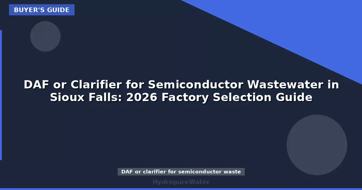 DAF or Clarifier for Semiconductor Wastewater in Sioux Falls: 2026 Factory Selection Guide